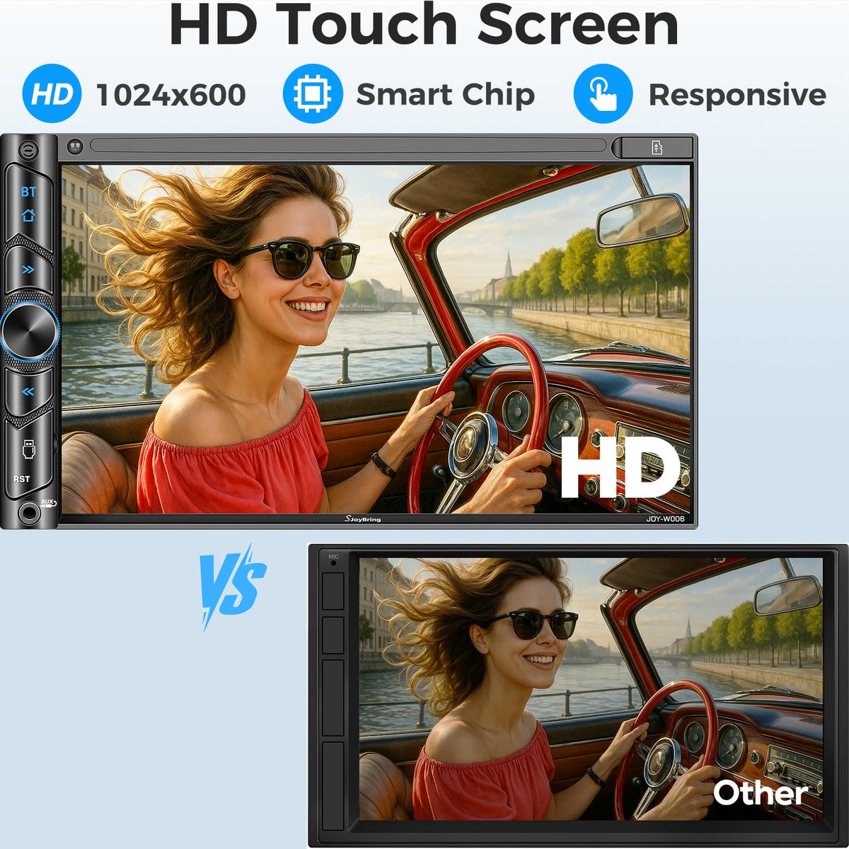 SJOYBRING backup camera night vision enhances reverse visibility.