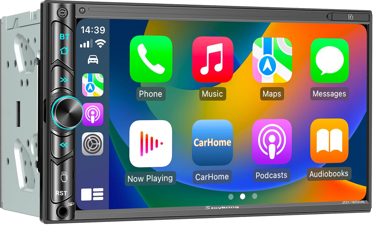 SJOYBRING double din front panel showing intuitive controls for easy use.
