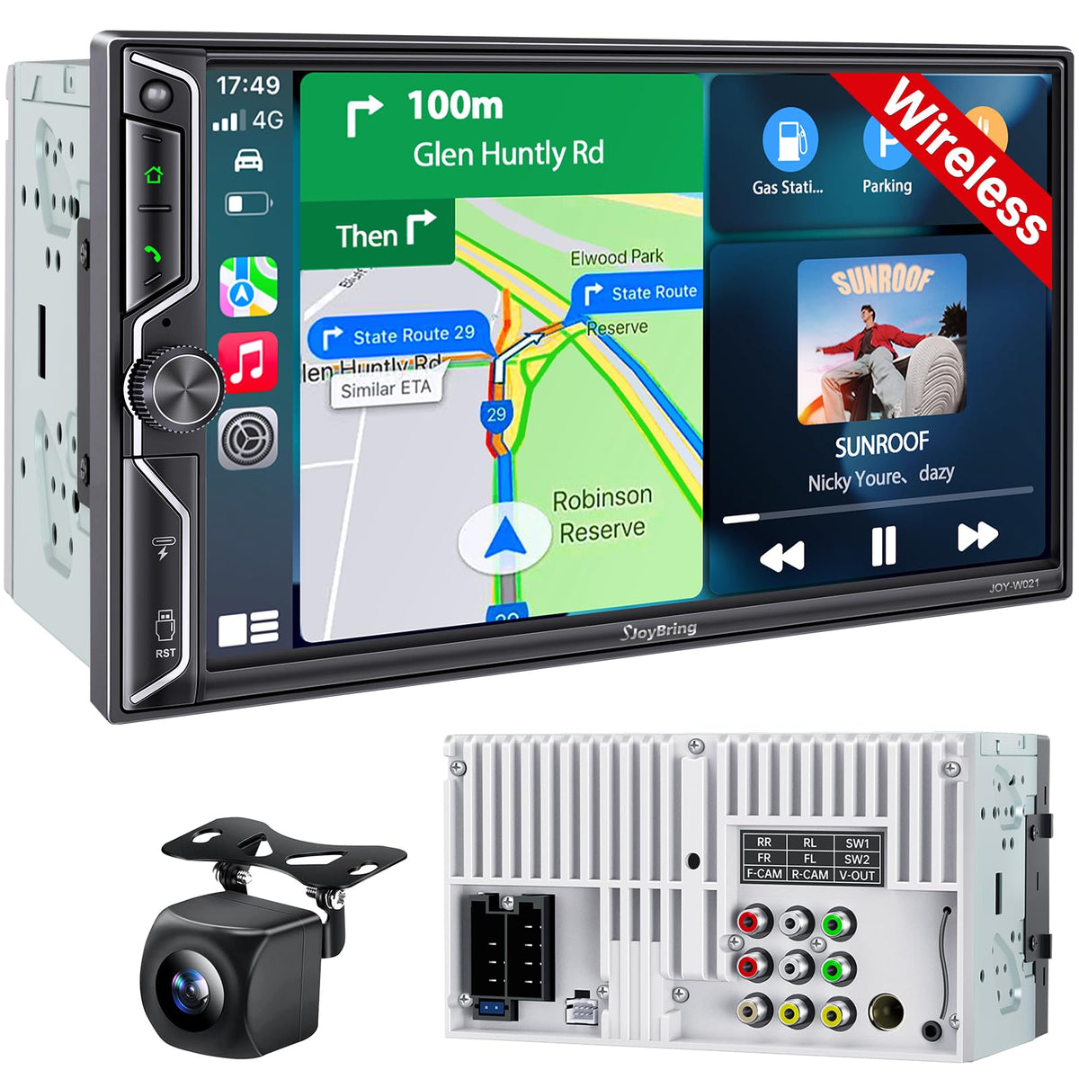 SJOYBRING front panel showing QLED display and clear icons for safer driving