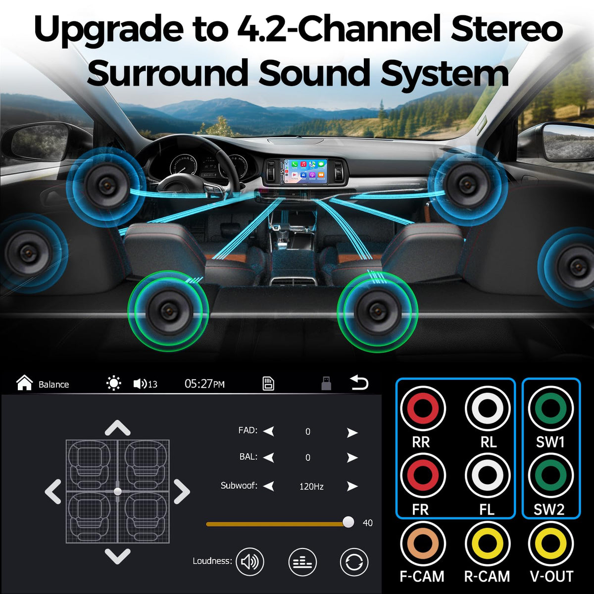 SJOYBRING front and rear camera support improves parking visibility in any weather.