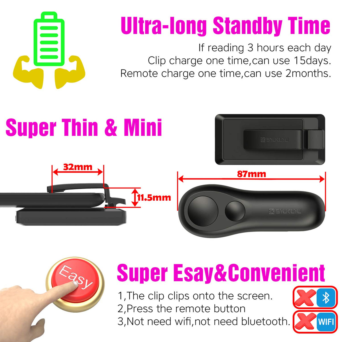 SK SYUKUYU remote held in hand showing scale and one-handed comfortable operation