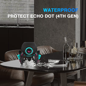 SKAILING Echo Dot stand in-use in kitchen demonstrating portability and convenience
