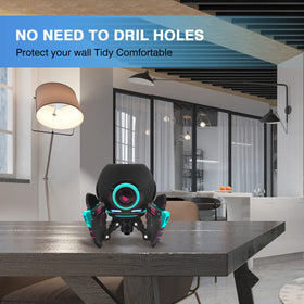 SKAILING Echo Dot stand size comparison with hand showing compact travel-friendly design