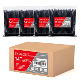 SKALON zip ties 14 inch 4000 pack for reliable cable management indoors or outdoors.