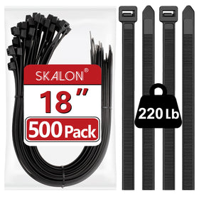 Skalon 18inch zip ties for outdoor use deliver secure, weather-resistant bundling.