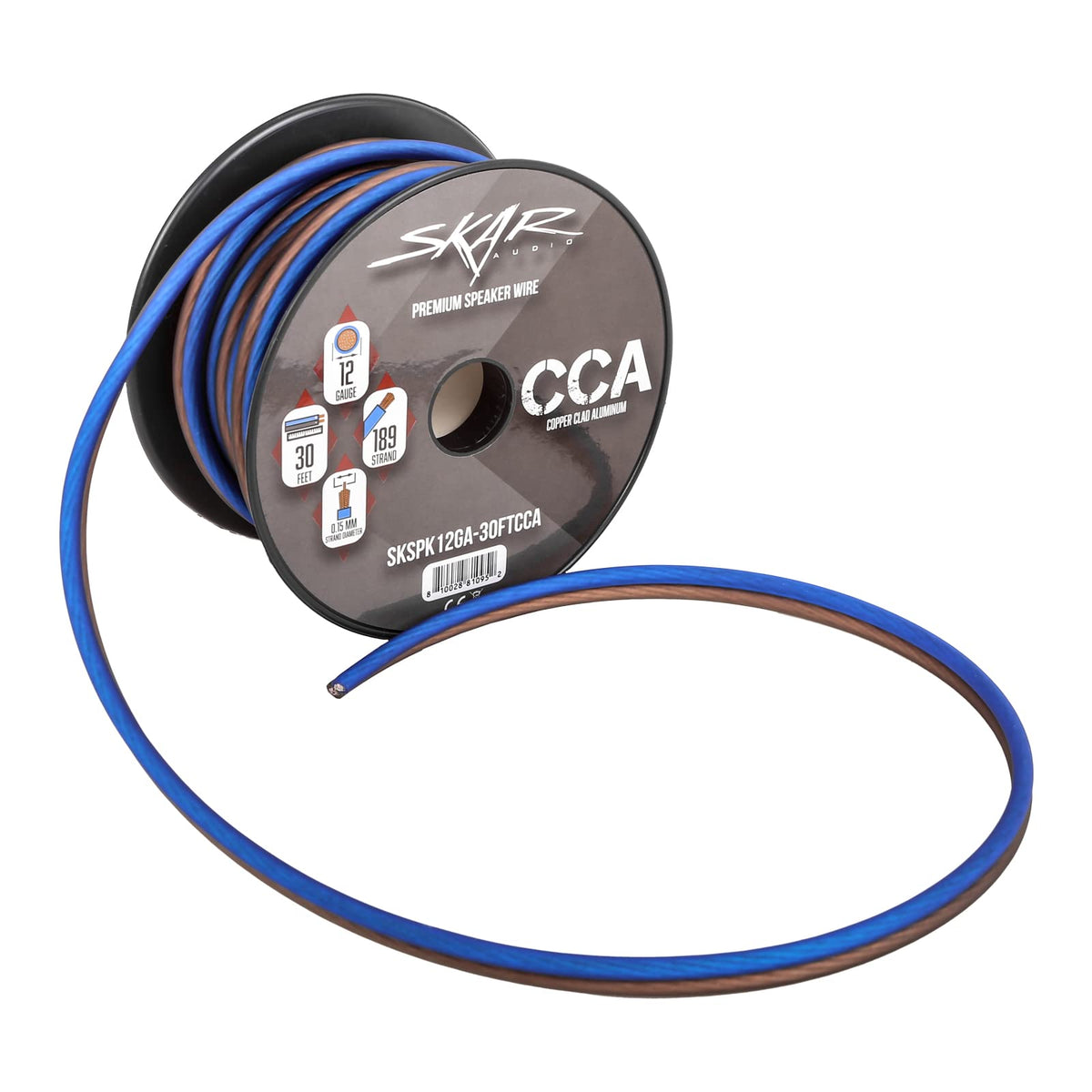 Flexible jacket on Skar Audio 12-gauge wire for tight routing
