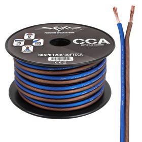 Skar Audio 12-gauge wire blue-brown side view for easy in-dash routing