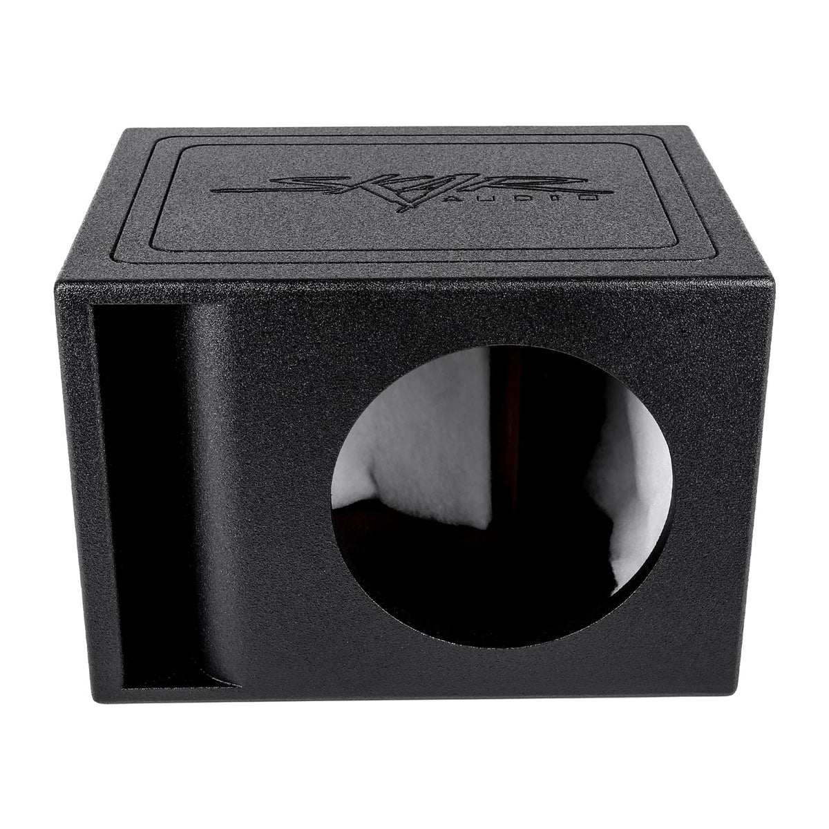 Skar Audio AR1X10V kerf-port design for smooth airflow and deep bass.