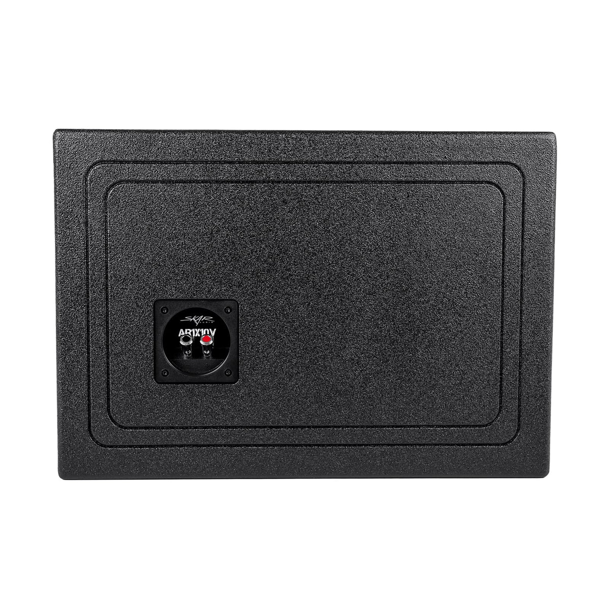 Skar Audio AR1X10V cut-out and mounting dimensions aid install.