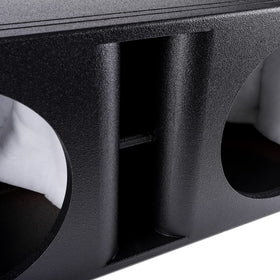Skar Audio AR2X12V bed-liner finish adds durability and style.