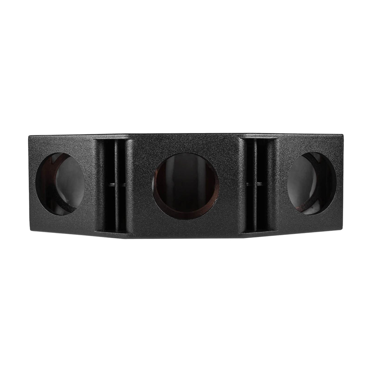 Skar Audio AR3X8V universal-fit enclosure side profile demonstrates versatility for installation.