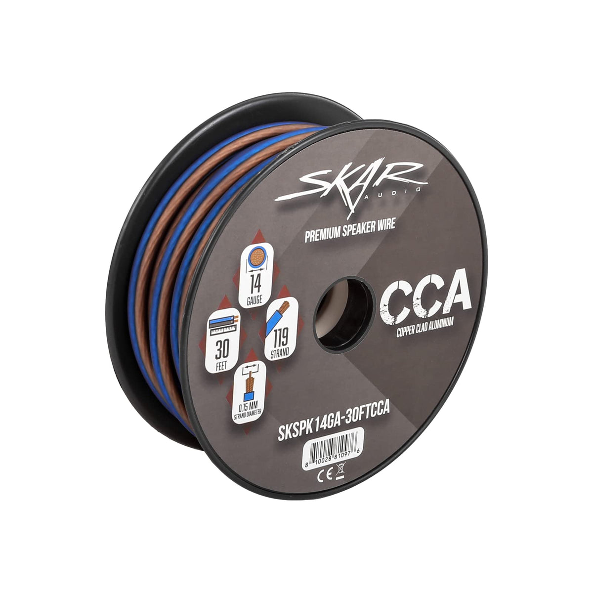 Skar Audio blue/brown 2-conductor CCA wire for reliable signal transfer