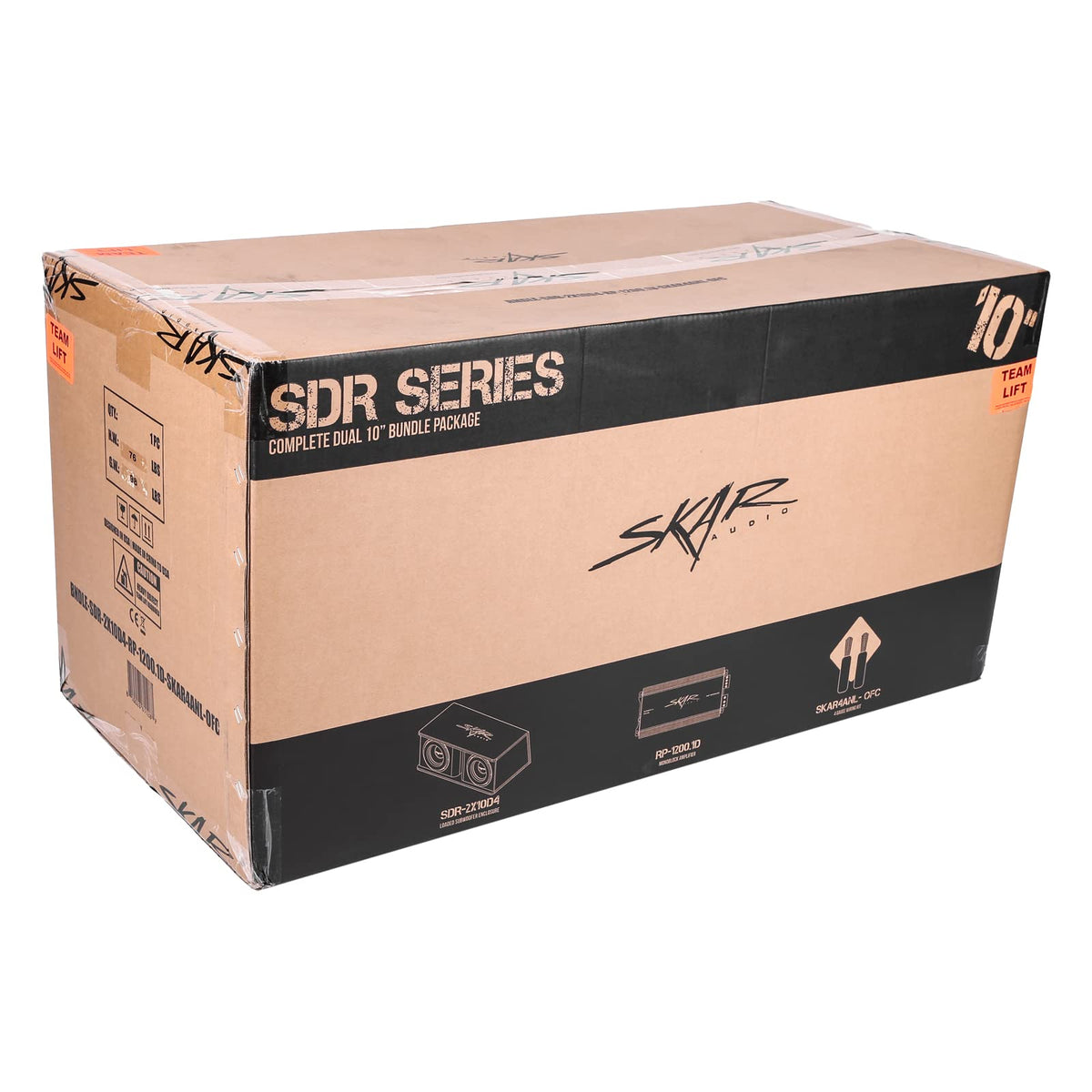 Ready-to-install Skar Audio complete bass package for easy setup.