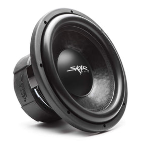 Skar Audio DDX-12 front view highlights rugged build for powerful car bass.