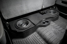 Skar Audio deep bass response illustration in a compact under-seat package.