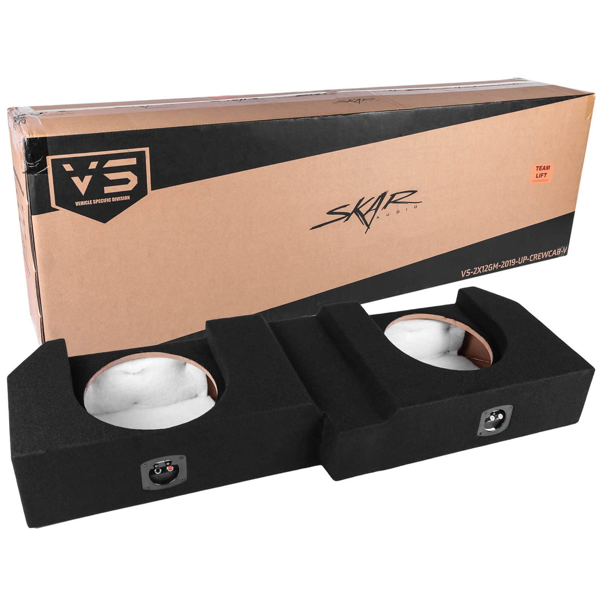 Skar Audio dual 12-inch enclosure under-seat fits Silverado and Sierra for enhanced bass