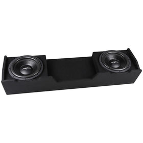 Skar Audio dual 12-inch loaded sealed enclosure exterior designed for Silverado extended cab