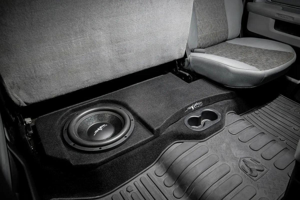 Skar Audio under-seat install requires jack removal for clean setup