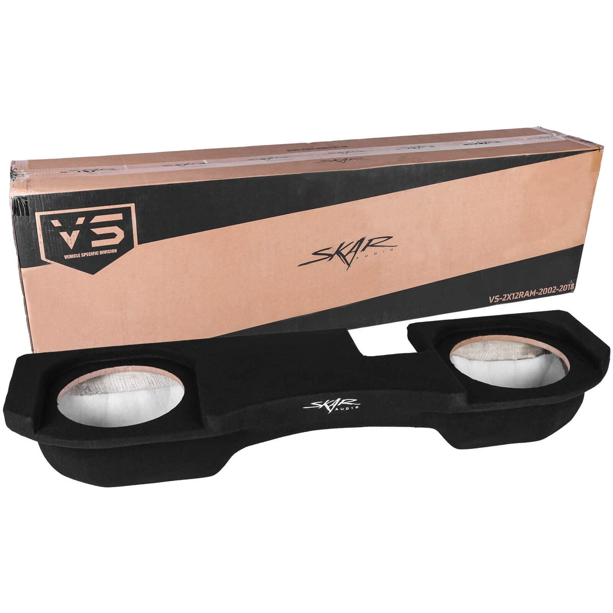 Skar Audio dual 12 under-seat enclosure boosts bass for Dodge Ram