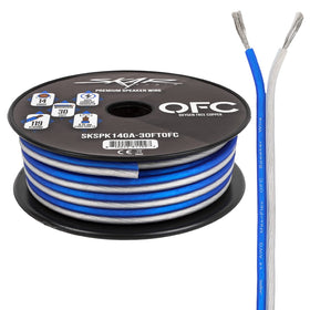Skar Audio 14 AWG Elite wire blue white spool ready for installation
