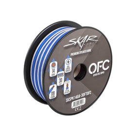 Skar Audio elite 14 AWG wire with blue white color coded jacket for easy installs