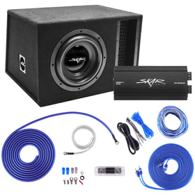 Skar Audio EVL 10-inch loaded subwoofer enclosure boosts deep bass.