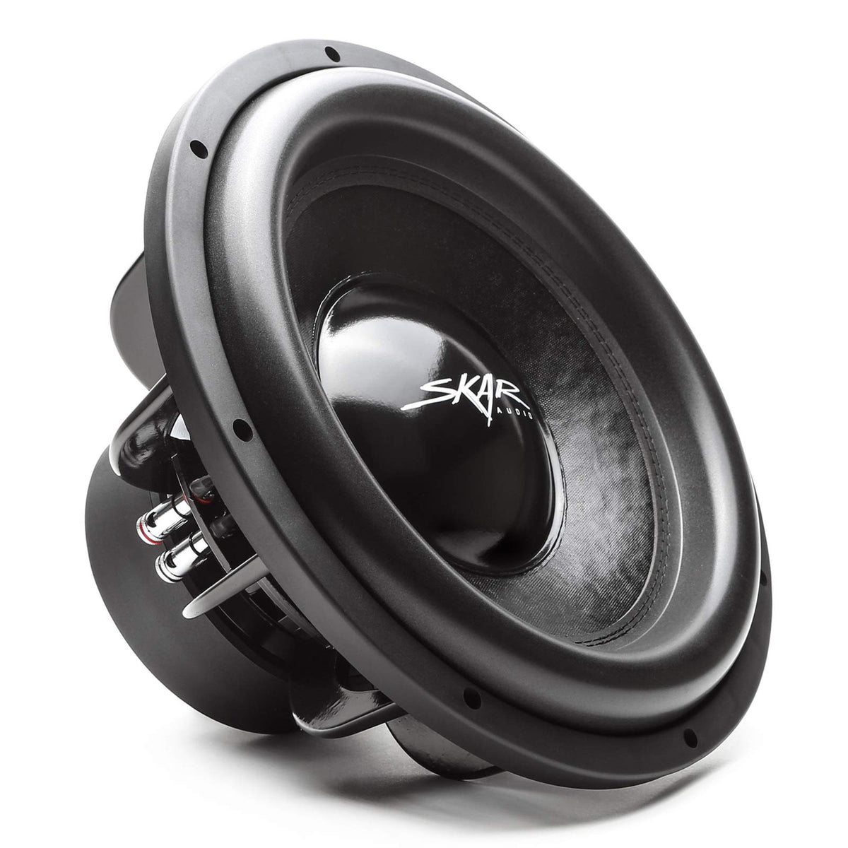 Skar Audio EVL-15 cone close-up with high-temperature voice coil for deep bass performance