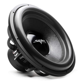 Skar Audio EVL-18 D2 subwoofer cone delivers deep, precise bass for demanding tracks.