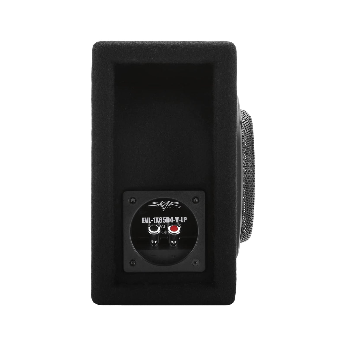 Skar Audio EVL-1X65D4-V-LP black carpet finish with grille protection