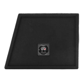 Skar Audio EVL-2X10D4 MDF enclosure close-up emphasizes solid build