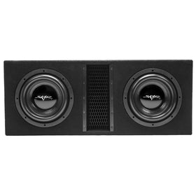 Skar Audio EVL-2X10D4 side view highlighting compact vented enclosure for install flexibility