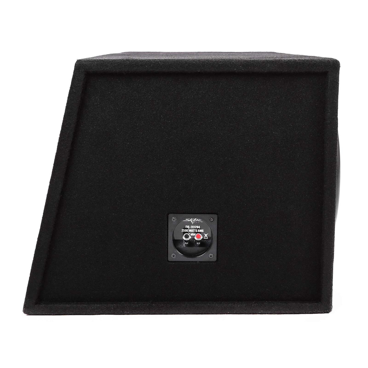 Skar Audio EVL-2X12D4 internal wiring demonstrates easy, clean wiring for installers.
