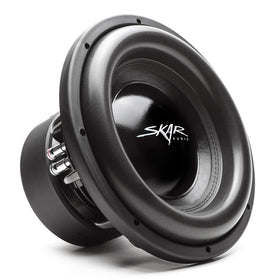 Skar Audio EVL-2X12D4 MDF enclosure with black carpeting for a durable, stylish install.