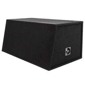 Skar Audio EVL-2X12D4 vented design boosts bass response while fitting compact trunks.