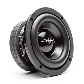 Skar Audio EVL-65 D4 front view shows compact 6.5-inch driver for tight installs.