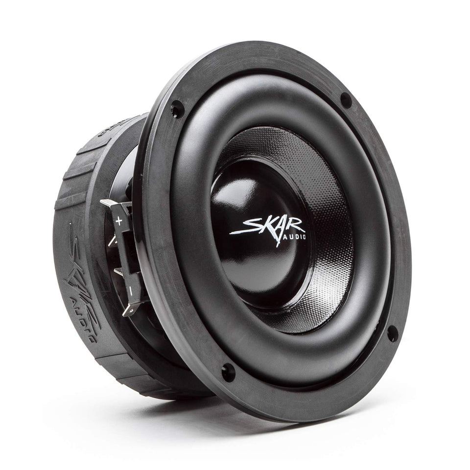 Skar Audio EVL-65 D4 front view shows compact 6.5-inch driver for tight installs.