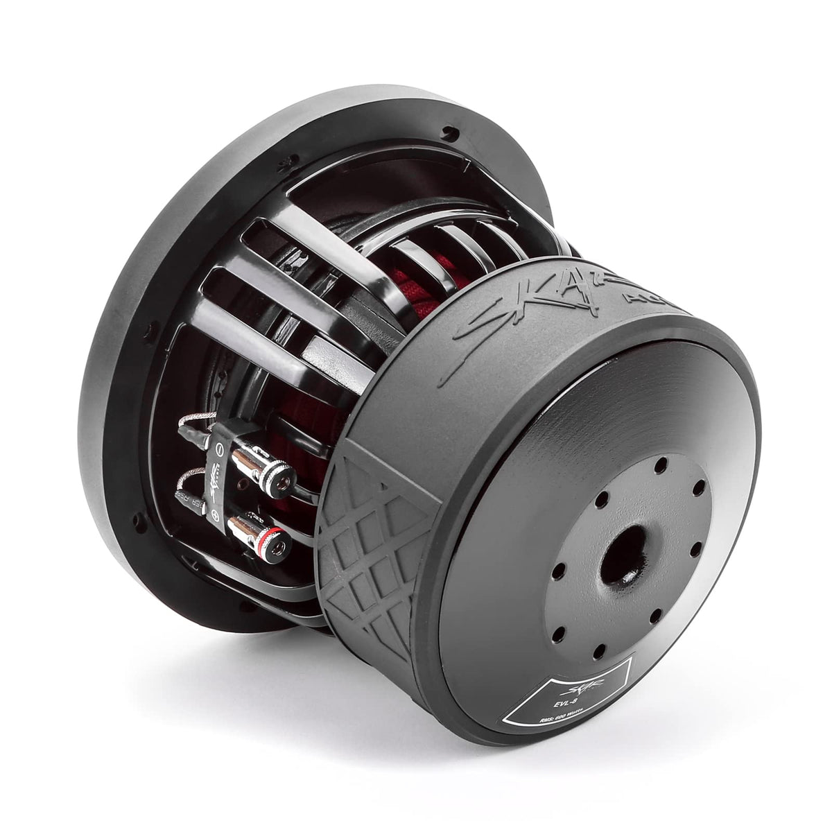 Skar Audio EVL-8 D2 foam surround and pressed paper cone construction.