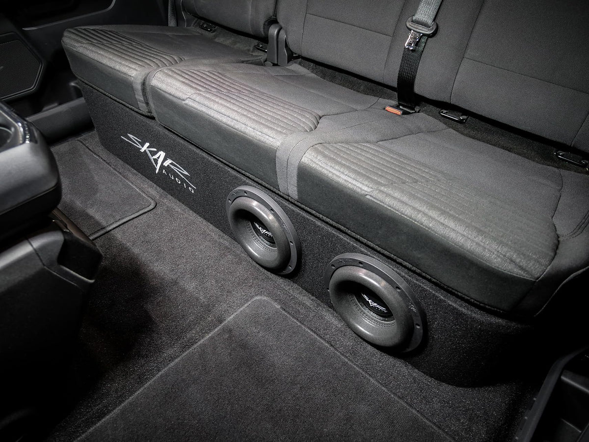 Skar Audio enclosure fitted in 2015-2025 Ford F-150 SuperCrew Cab