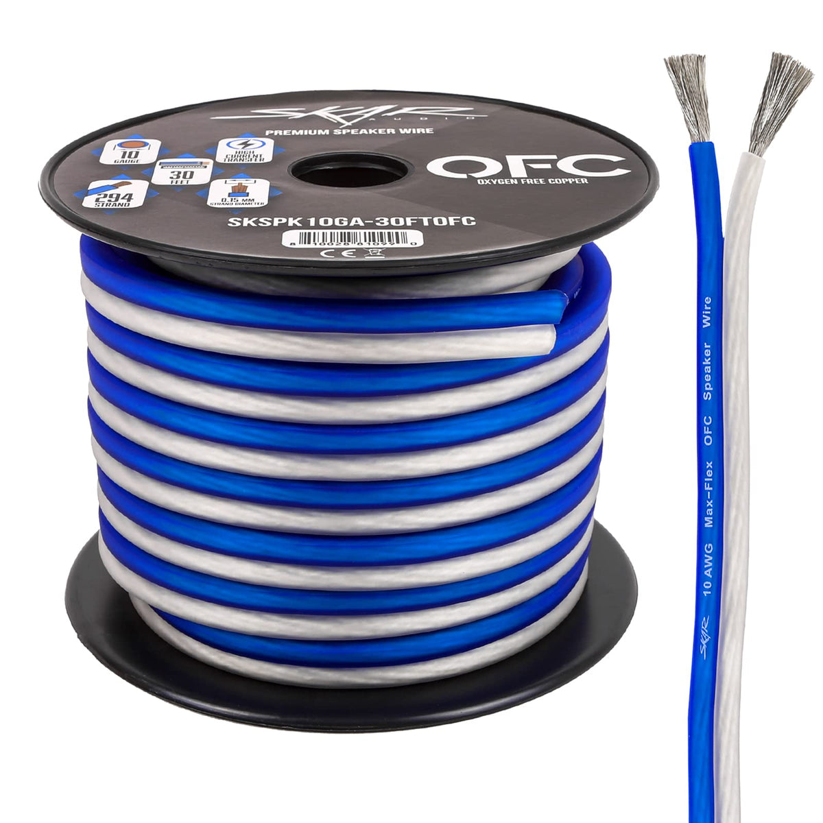 Skar Audio front spool 30ft showing compact packaging and length benefit