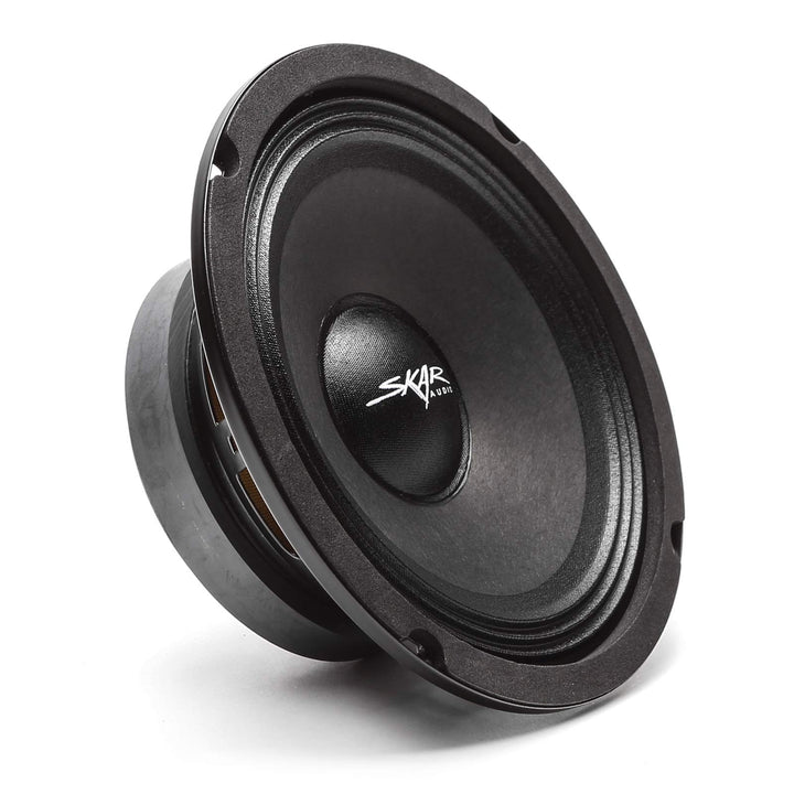 Skar Audio FSX65-4 front view showing cone and mounting for clear mid output