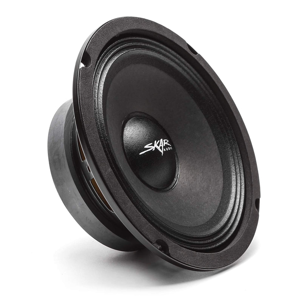 Skar Audio FSX65-4 front view showing cone and mounting for clear mid output