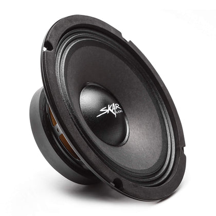 Skar Audio FSX8-4 front view showing cone and surround, clear midrange definition