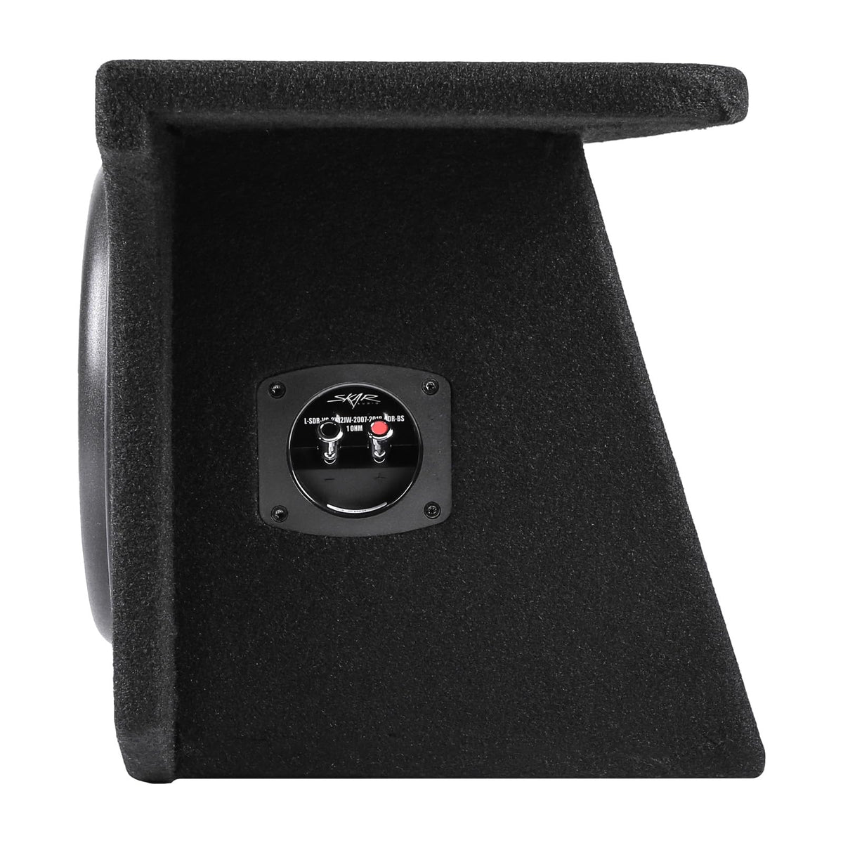 Skar Audio Jeep Wrangler trunk installed enclosure fits neatly in cargo area