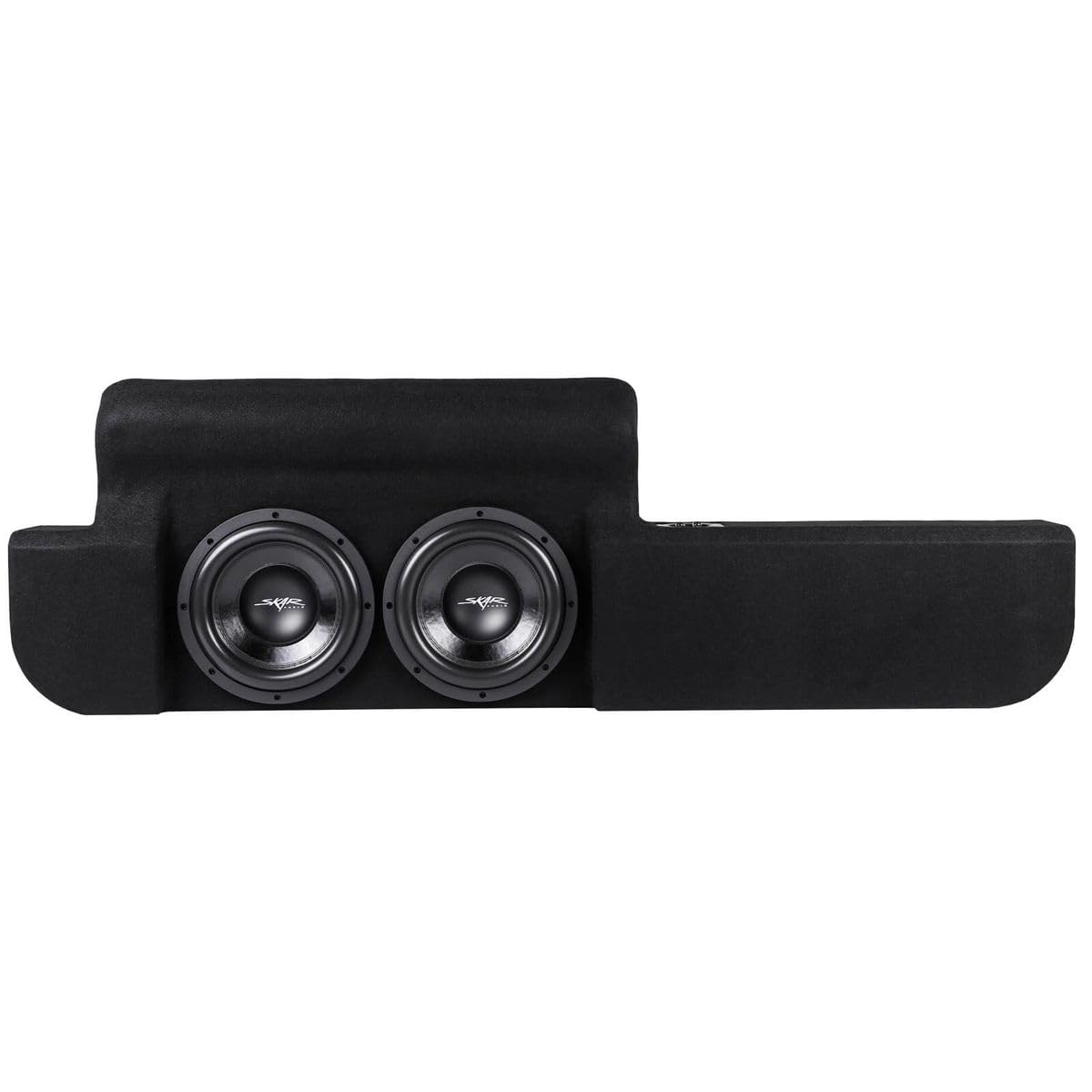 Ported down-firing enclosure improves bass response in tight Ford F-150 spaces.