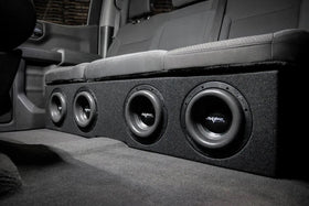 Quad 8 enclosure offers 2.80 cu ft air space for efficient bass