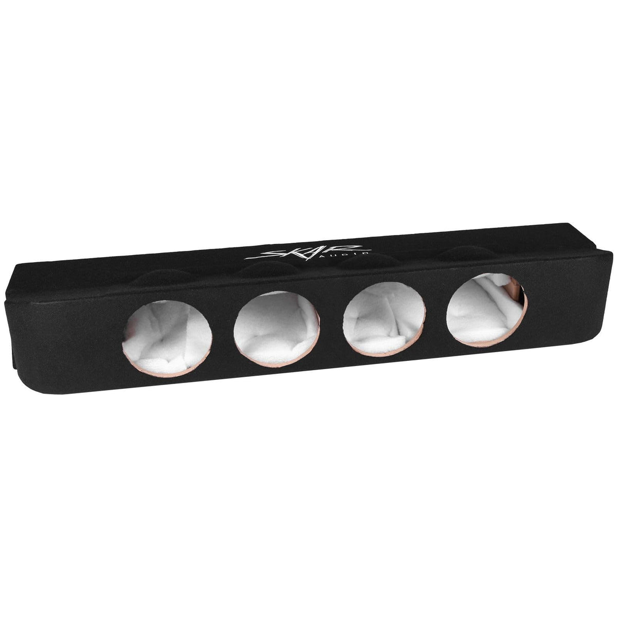 Skar Audio quad 8-inch enclosure front view showing compact profile and front-firing design