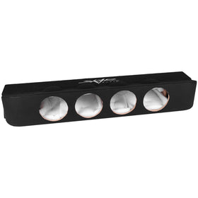 Skar Audio quad 8-inch enclosure front view showing compact profile and front-firing design