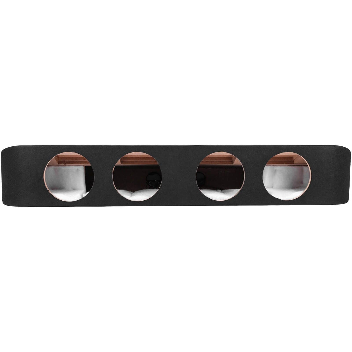 Skar Audio quad 8-inch enclosure under-seat installation view for easy cab integration