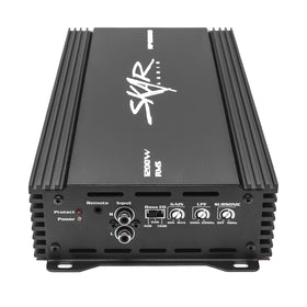 Skar Audio RP-1200.1D heat sink detail highlighting efficient cooling for reliable performance.