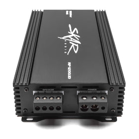 Skar Audio RP-1200.1D PCB layout emphasizing high efficiency design.